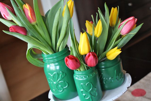 St. Pat's Magic Vases - YoT #stpatricksday #tulip #krylon St. Pat's Magic Vases - YoT #stpatricksday #tulip #krylon