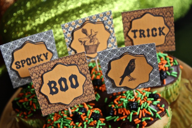 Free Halloween Cupcake Toppers - Yesterday on Tuesday