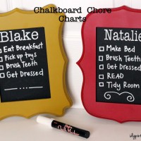 Creating a chore chart on chalkboard