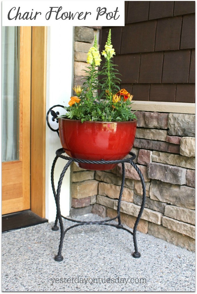 How to make a flower  planter from a chair.