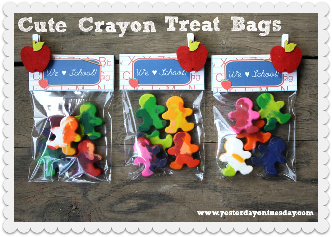 Cute Crayon Treat Bags - Yesterday on Tuesday