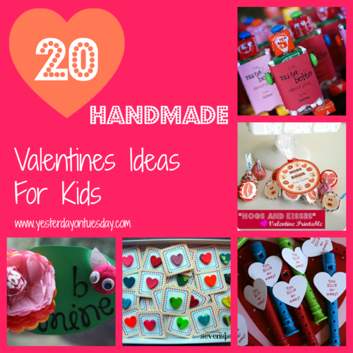 20 Handmade Valentines Ideas for Kids - Yesterday on Tuesday #valentines #kidsvalentines #valentinesday