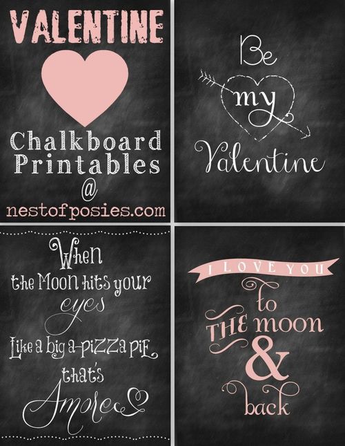 Valentine Chalkboard Printables - Nest of Posies