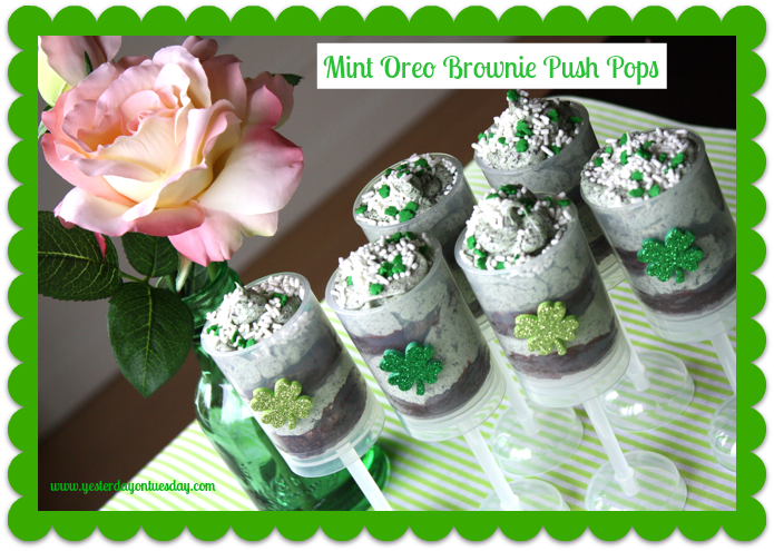 Mint Oreo Brownie Push Pops