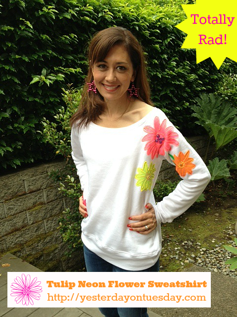 Totally Tulip Neon Flower Sweatshirt