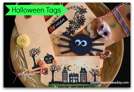 Dyed Halloween Tags