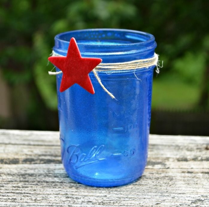 Blue Mason Jar by Artsy Mama