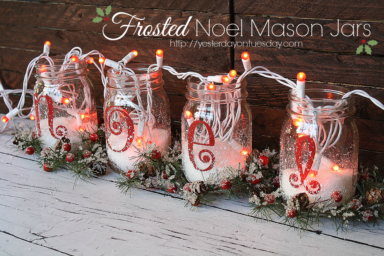 Frosted Noel Mason Jars