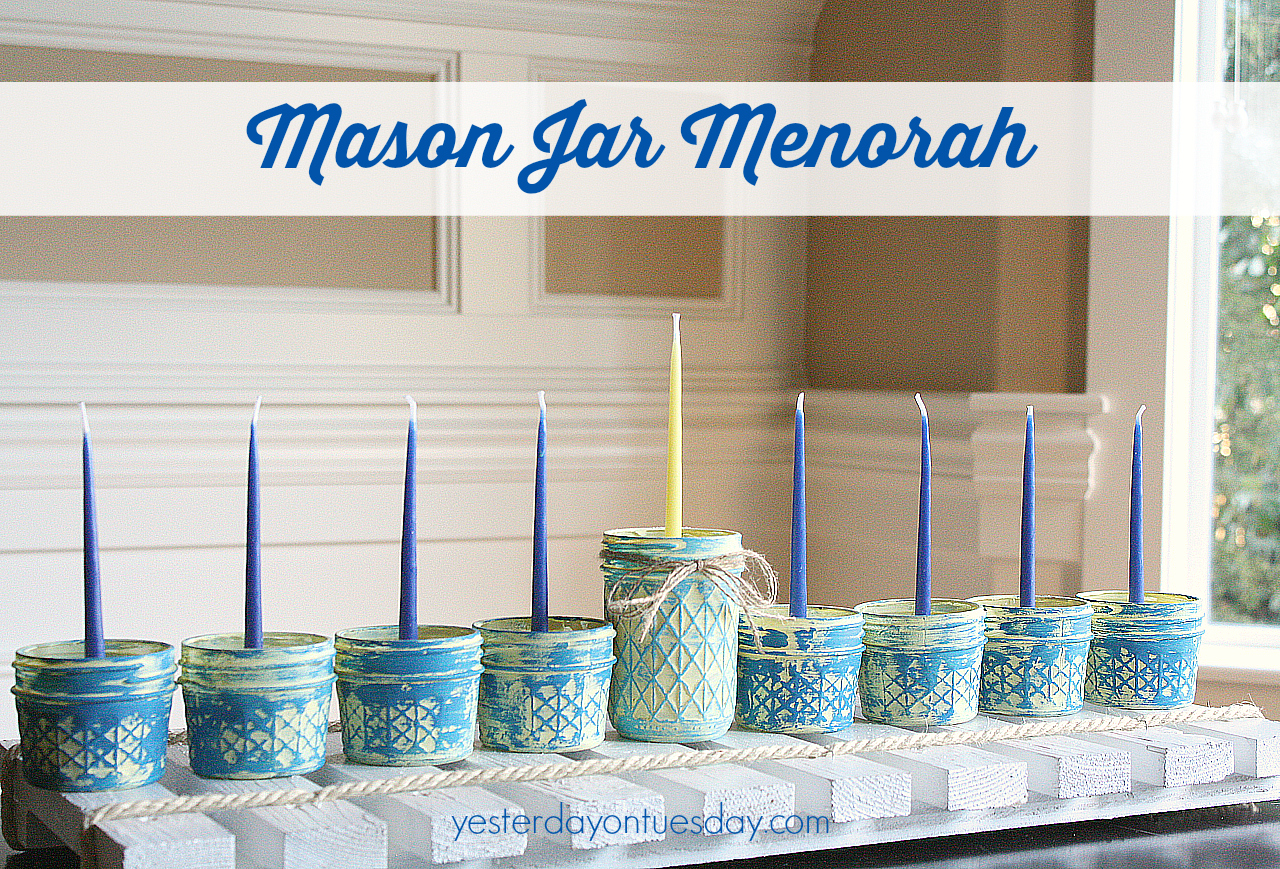 Mason Jar Menorah