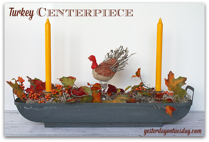Make a festive and easy Turkey Centerpiece for Thanksgiving