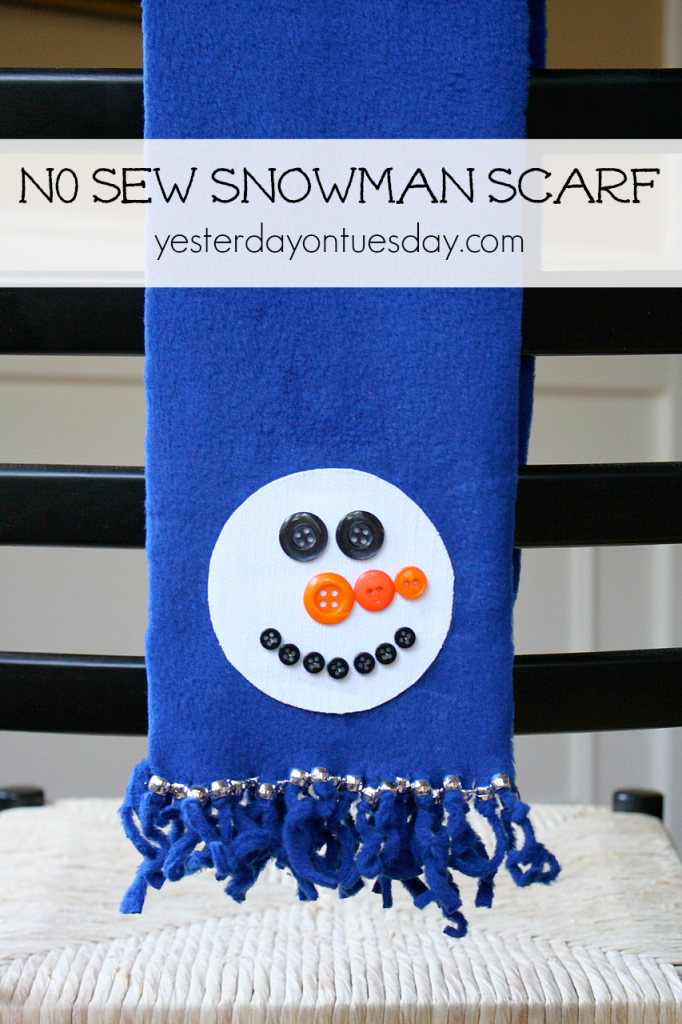 No Sew Snowman Scarf great craft for kids from http://yesterdayontuesday.com/staging #scarf #snowman