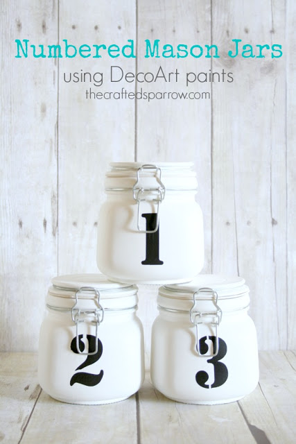 Numbered Mason Jars by The Crafted Sparrow