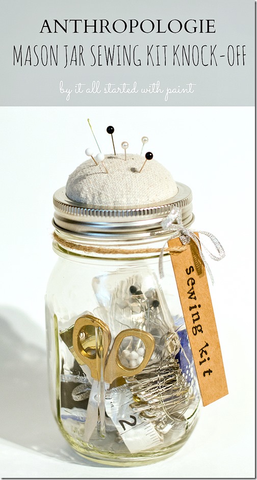 Mason Jar Sewing Kit from It All Started with Paint