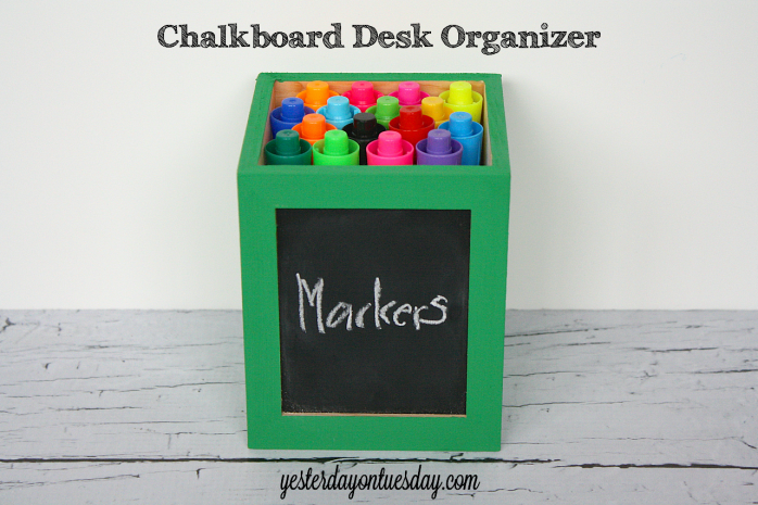 Chalkboard Desk Organizer from http://yesterdayontuesday.com/staging #organizing