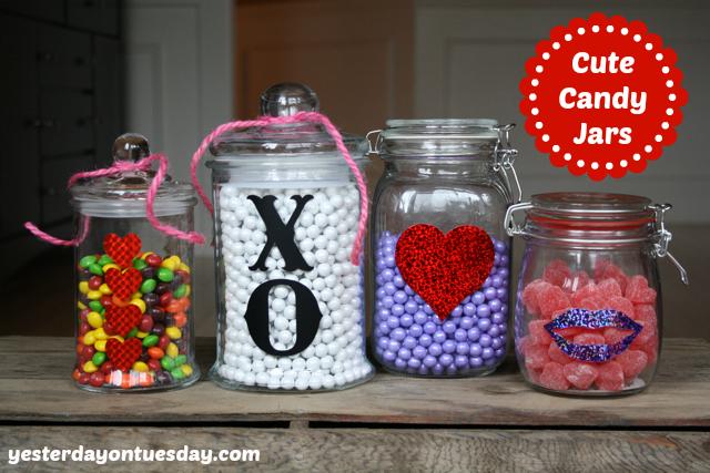 Candy Jars for Valentine's Day from http://yesterdayontuesday.com/staging