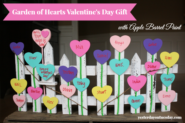 Garden of Hearts Valentine's Day Gift for Teachers from http://yesterdayontuesday.com/staging