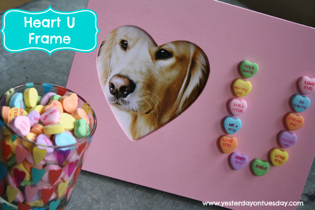 Heart U Valentine Frame, an easy kid's craft gift idea from http://yesterdayontuesday.com/staging