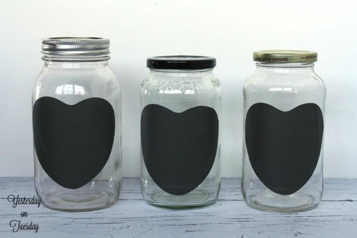 Valentine Conversation Hearts Mason Jar Gift Idea from http://yesterdayontuesday.com/staging