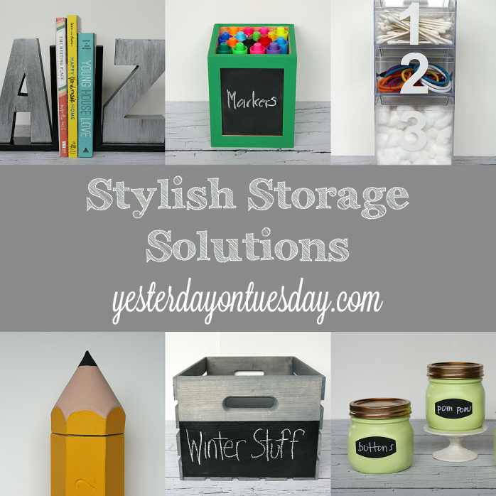 Stylish Storage Solutions for your desk, craft supplies, kids and home from http://yesterdayontuesday.com/staging