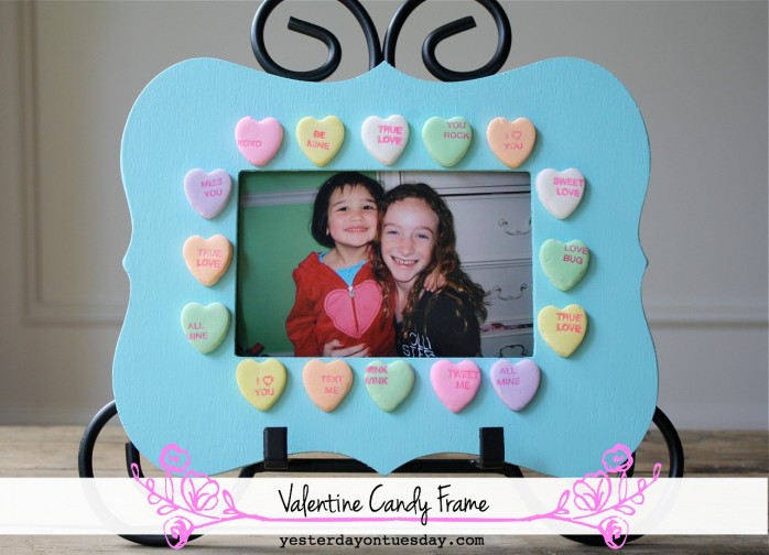 Valentine Candy Frame, an easy kid's craft gift idea from http://yesterdayontuesday.com/staging