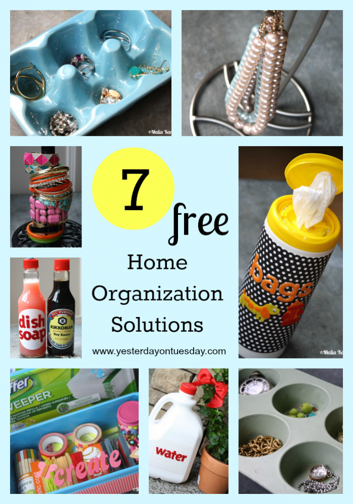 From trash to treasure, use stuff you'd toss to get organized for FREE #organizing #frugal