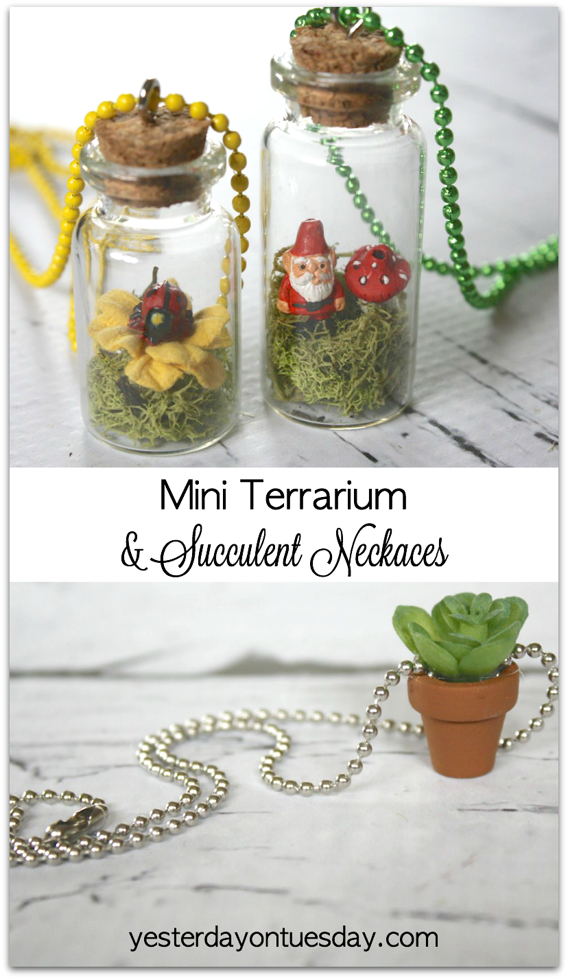 Mini Terrarium and Succulent Necklaces