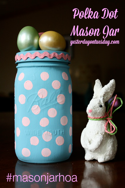 Polka Dot Mason Jar for Easter