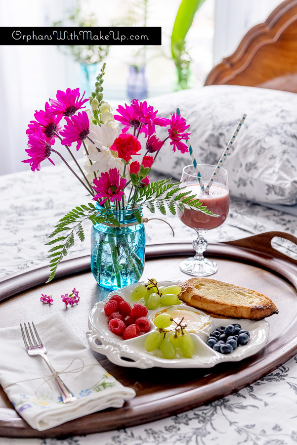 Mason Jar Breakfast in Bed Centerpiece by Orphans with Makeup