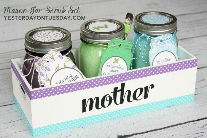 Lovely printable Mason Jar Tags and Lid Circles to coordinate with three easy and wonderful DIY scrubs that you can store in Mason Jars. Great give idea for Mom, the Grad, Teachers, Friends or Neighbors!