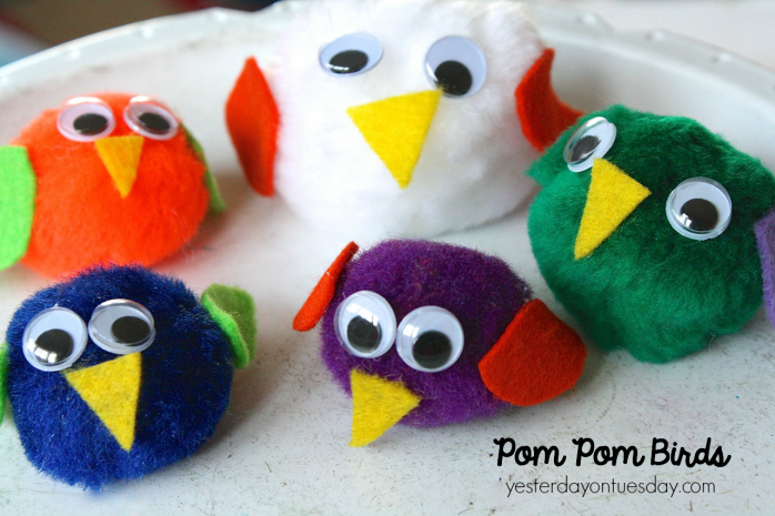 How to make pom pom birds, a cool kid's craft