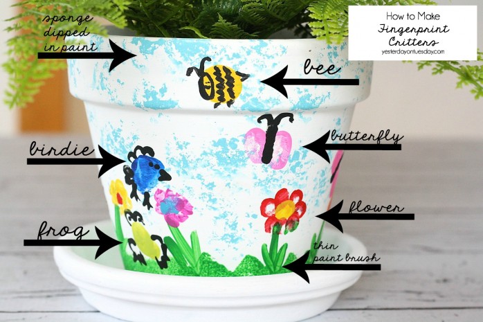 Fingerprint Flower Pot, a sweet and thoughtful Mother's Day Gift or Teacher Appreciation Gift  that kids can make.