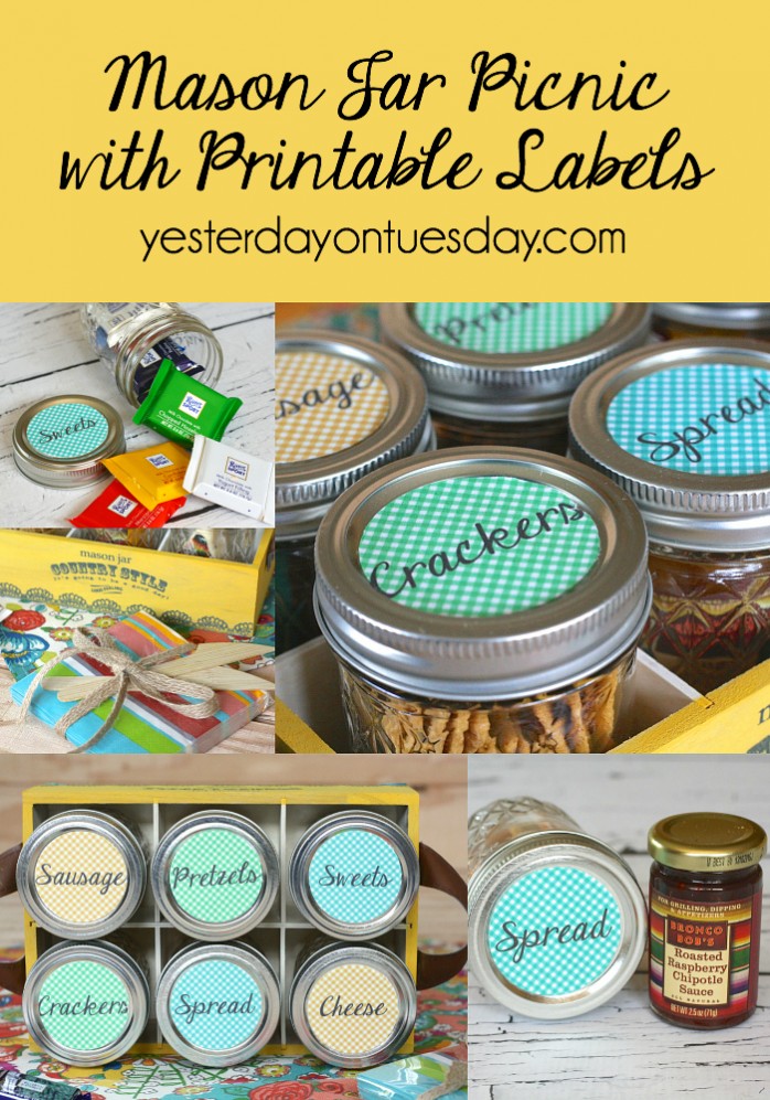 DIY Mason Jar Picnic with free printable labels, a fun summertime project for all your outdoor adventures and events.