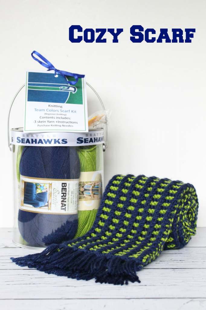 Knit a Cozy Scarf to stay warm while cheering on your favorite sports team!