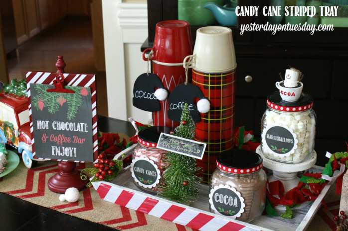 Transform a plain tray into a whimsical Candy Cane Striped Tray