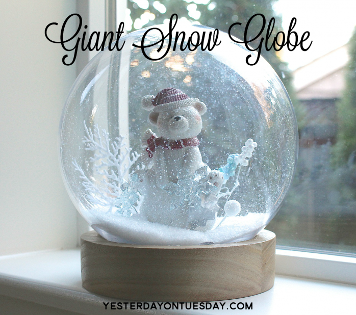 DIY Giant Snow Globe, great for Christmas Decorating