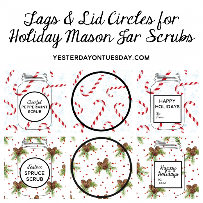 Holiday Mason Jar Scrubs Printables
