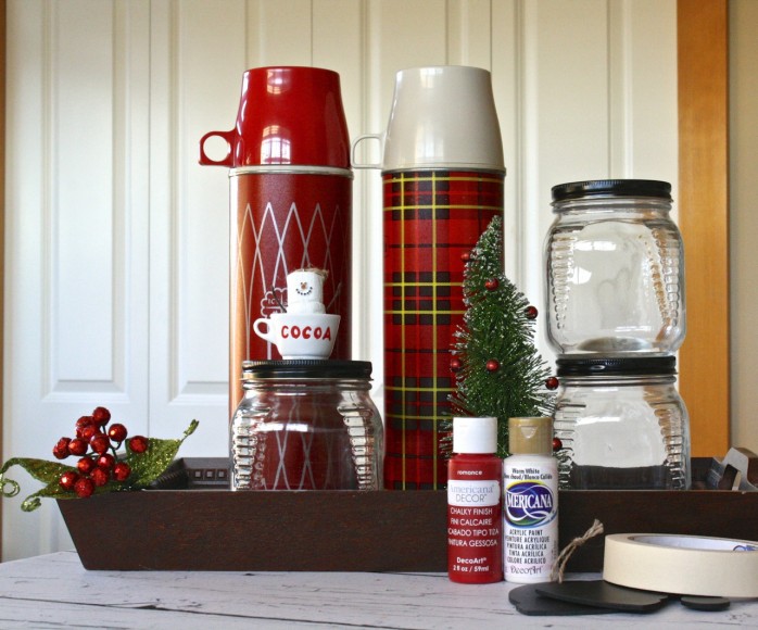 How to set up a Hot Chocolate and Coffee Bar, perfect for hosting holiday parties and gatherings. Recycle and update stuff you have to create a stunning display.