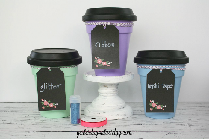 DIY an easy and colorful way to contain craft supplies with @decoart paint