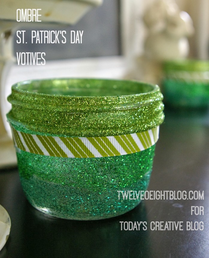 Ombre St. Patrick's Day Votives by TwelveOEight for Today's Creative Blog