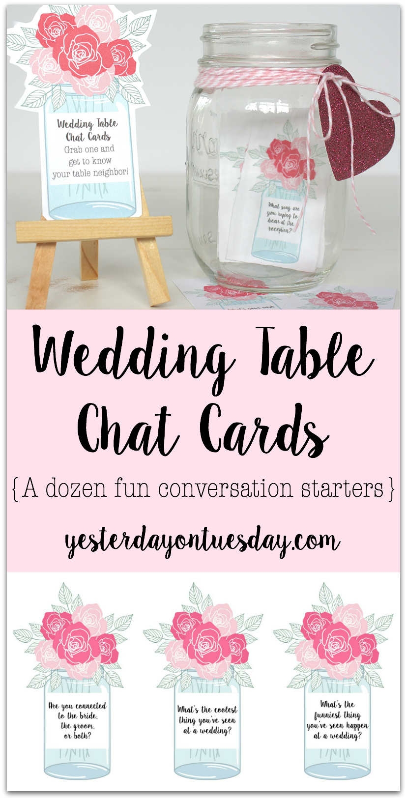 Printable Wedding Table Chat Cards