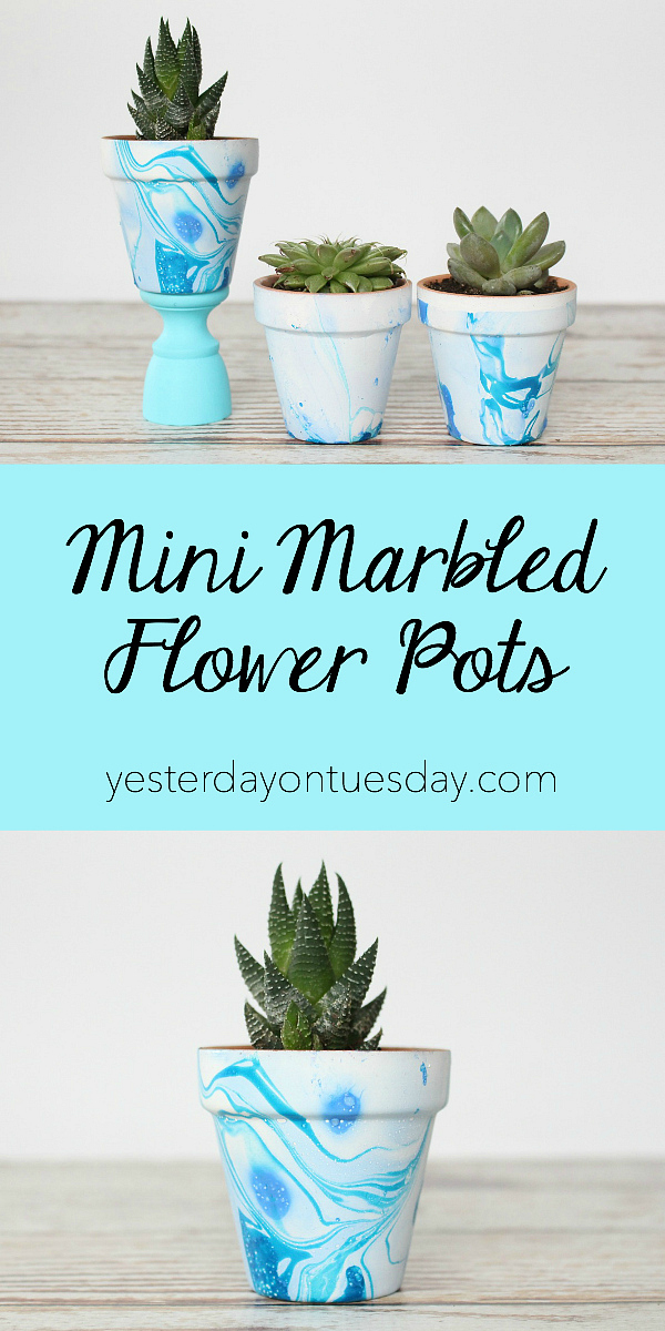Mini Marbled Flower Pots