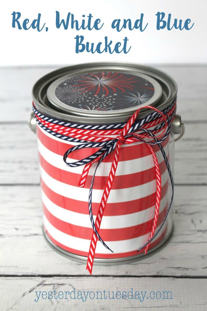 Red, White and Blue Bucket for the 4th of July
