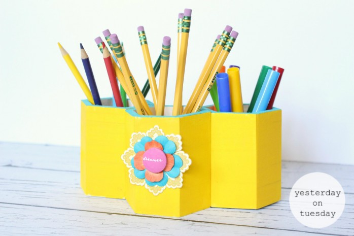 DIY Pen and Pencil Organizer, great project for back to school or home office