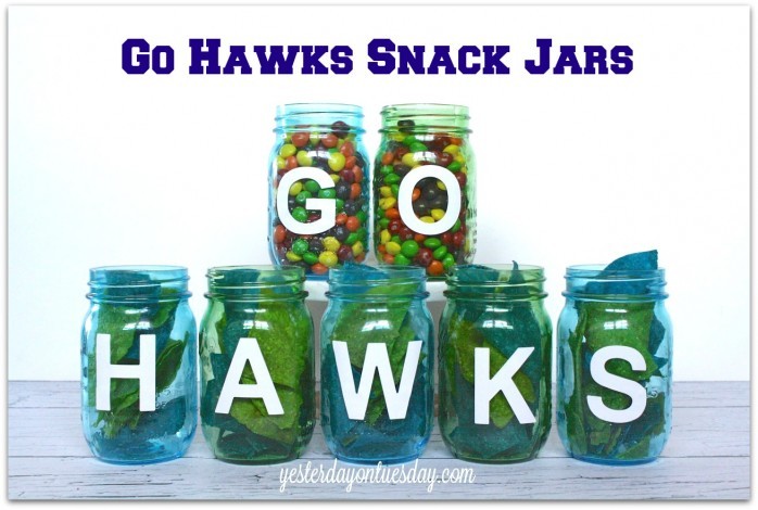 Go Hawks Mason Jar Snack Jars