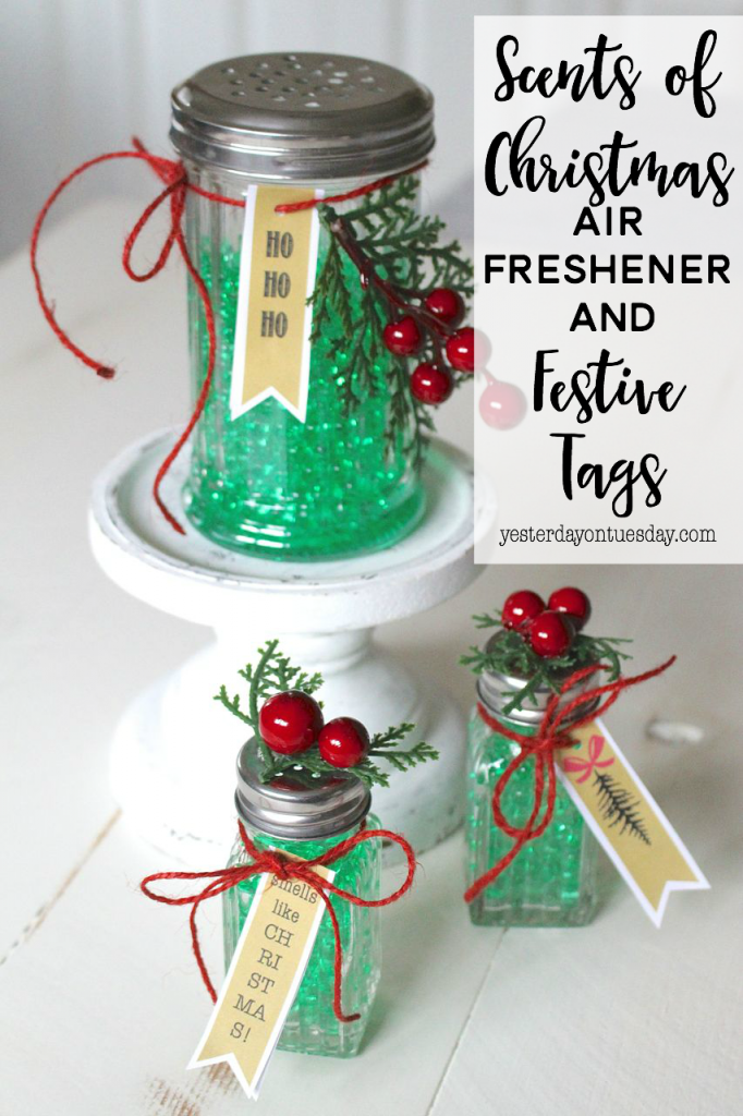 Scent of Christmas Air Freshener: Transform salt and pepper shakers into pretty air fresheners with stuff from the dollar store!