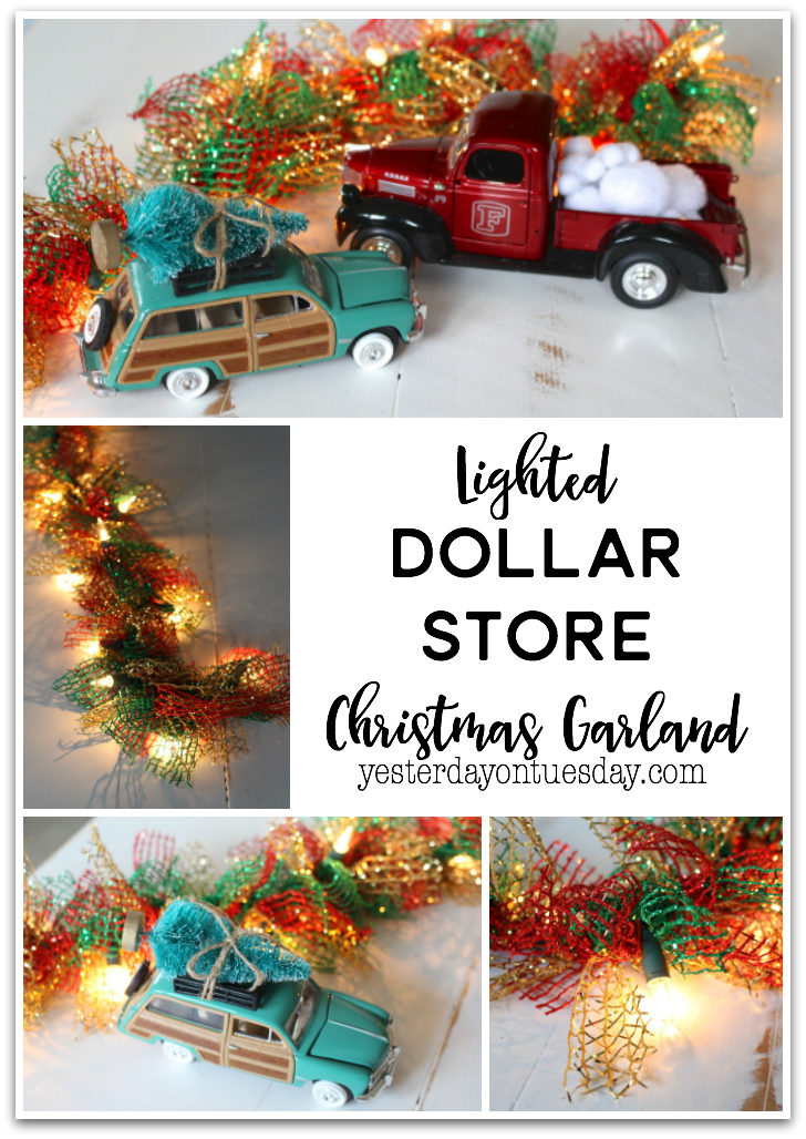 Lighted Dollar Store Christmas Garland