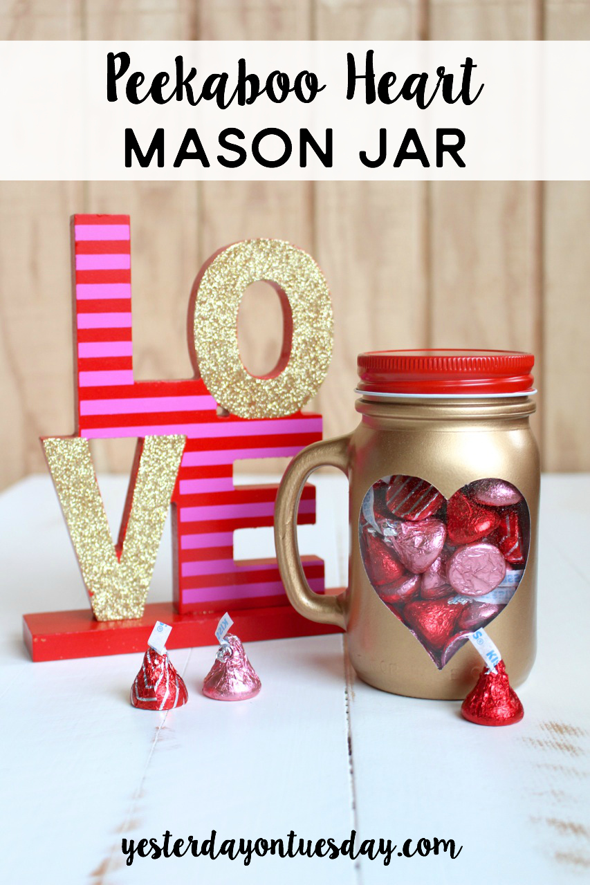 Peekaboo Heart Mason Jar