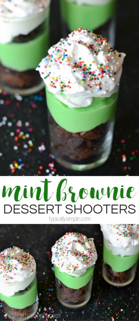 Mint Brownie Dessert Shooters
