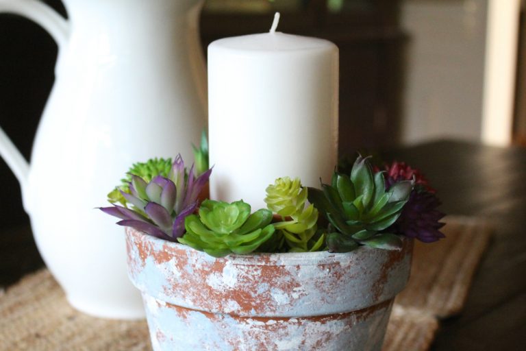 Fixer Upper Style Distressed Candle Holder