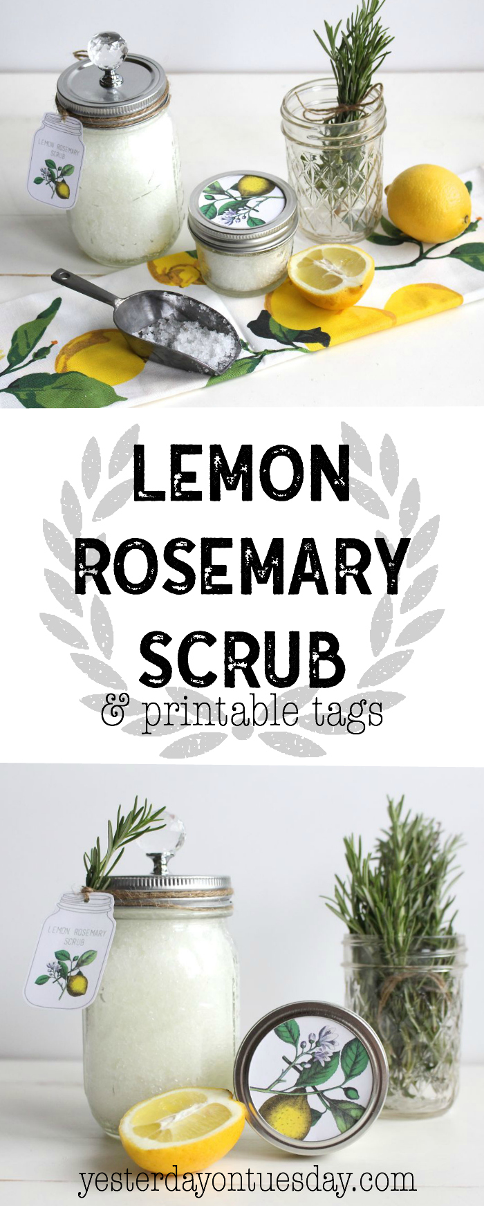 Lemon Rosemary Scrub and Printable Tags